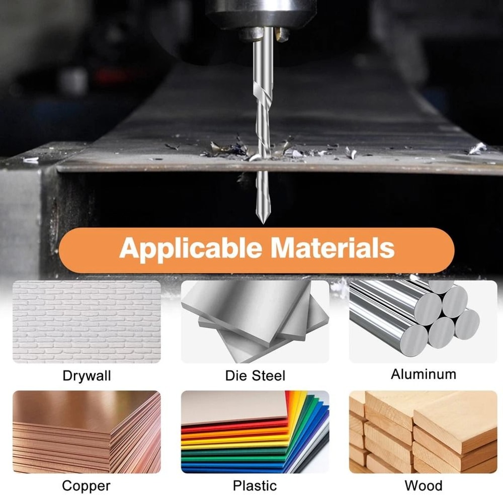 Drywall Cut Out Bit Titanium Coated Rotary Tool Saw HSS GuidePoint Precision Cutout Router Bit For