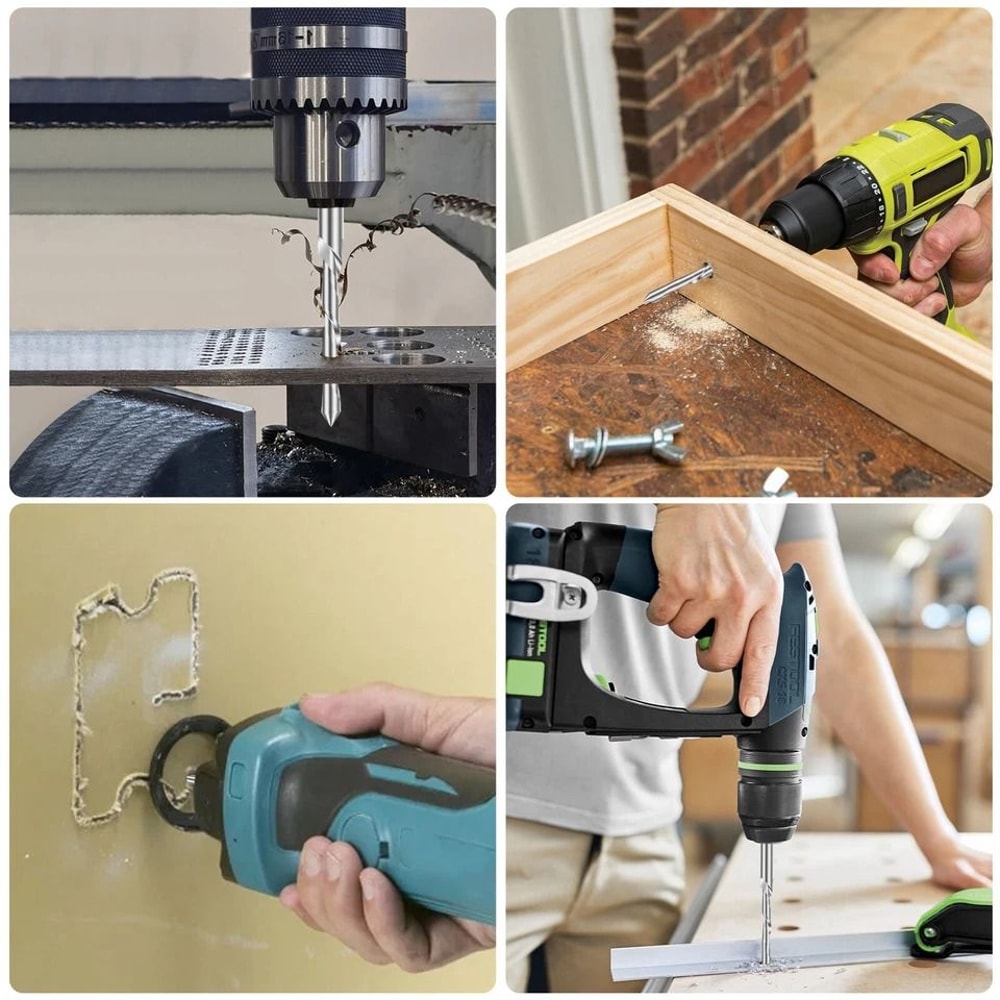 Drywall Cut Out Bit Titanium Coated Rotary Tool Saw HSS GuidePoint Precision Cutout Router Bit For