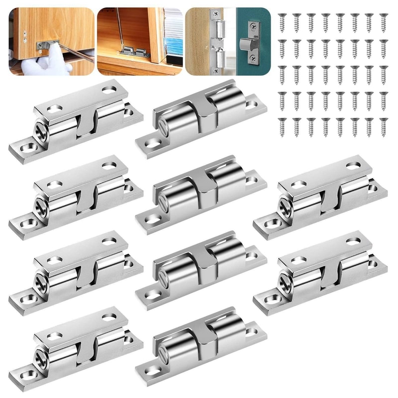 Silver Closet Door Catch Latches Double Ball Cabinet Catch Zinc Alloy Adjustable Tension For Cabine 1