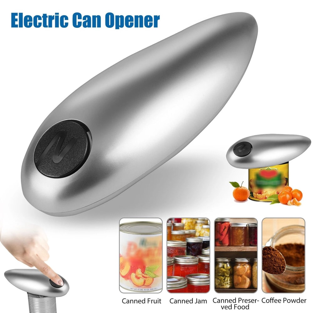Automatic Electric Can Opener Stainless Steel Smooth Edge Design HandsFree For Kitchen Use 6