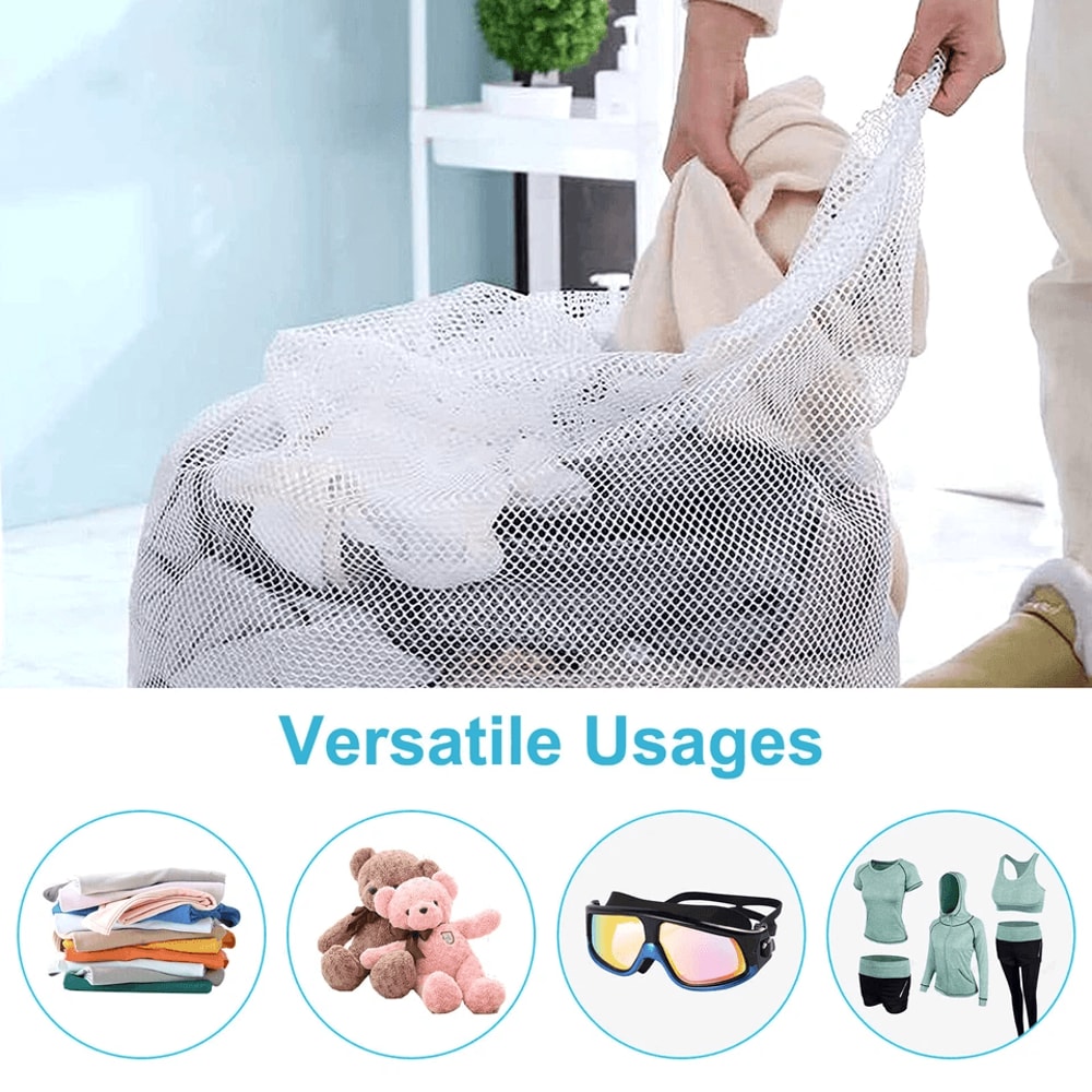Heavy Duty Laundry Bag Set Large Mesh Wash Bags With Drawstring Top Closure Ideal For Clothes Beddi 5