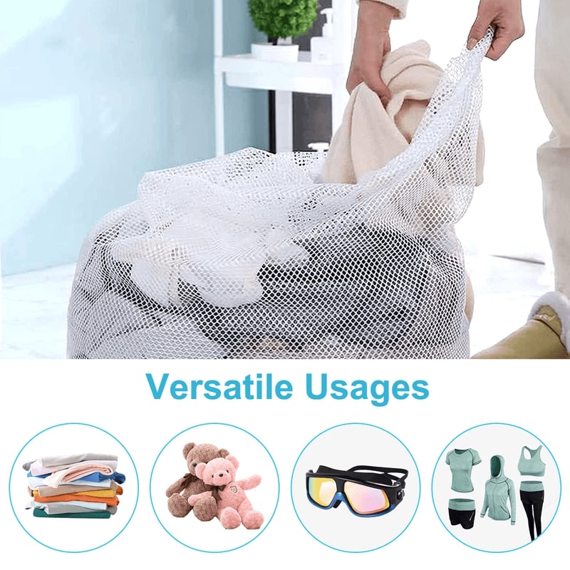 Heavy Duty Laundry Bag Set Large Mesh Wash Bags With Drawstring Top Closure Ideal For Clothes Beddi 5