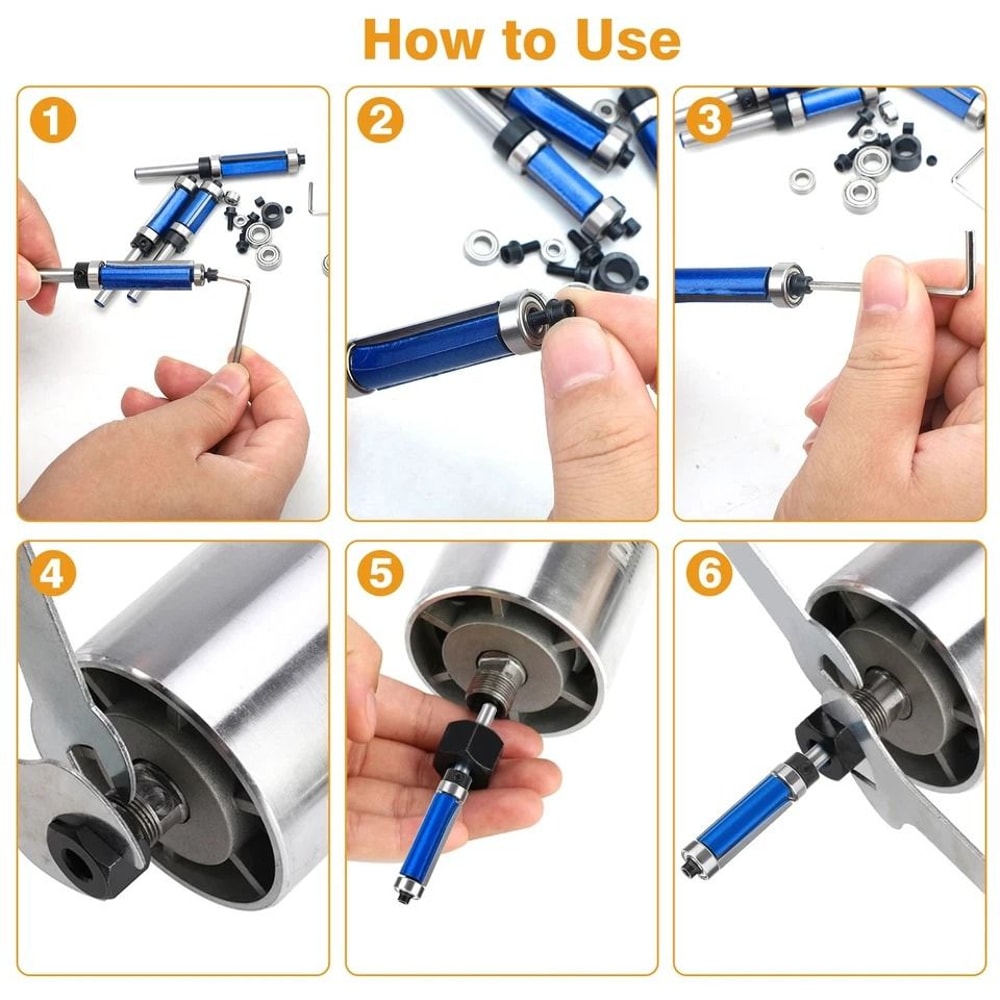 Top And Bottom Bearing Flush Trim Router Bits Shank Cutting Diameter Cutting Lengths 5