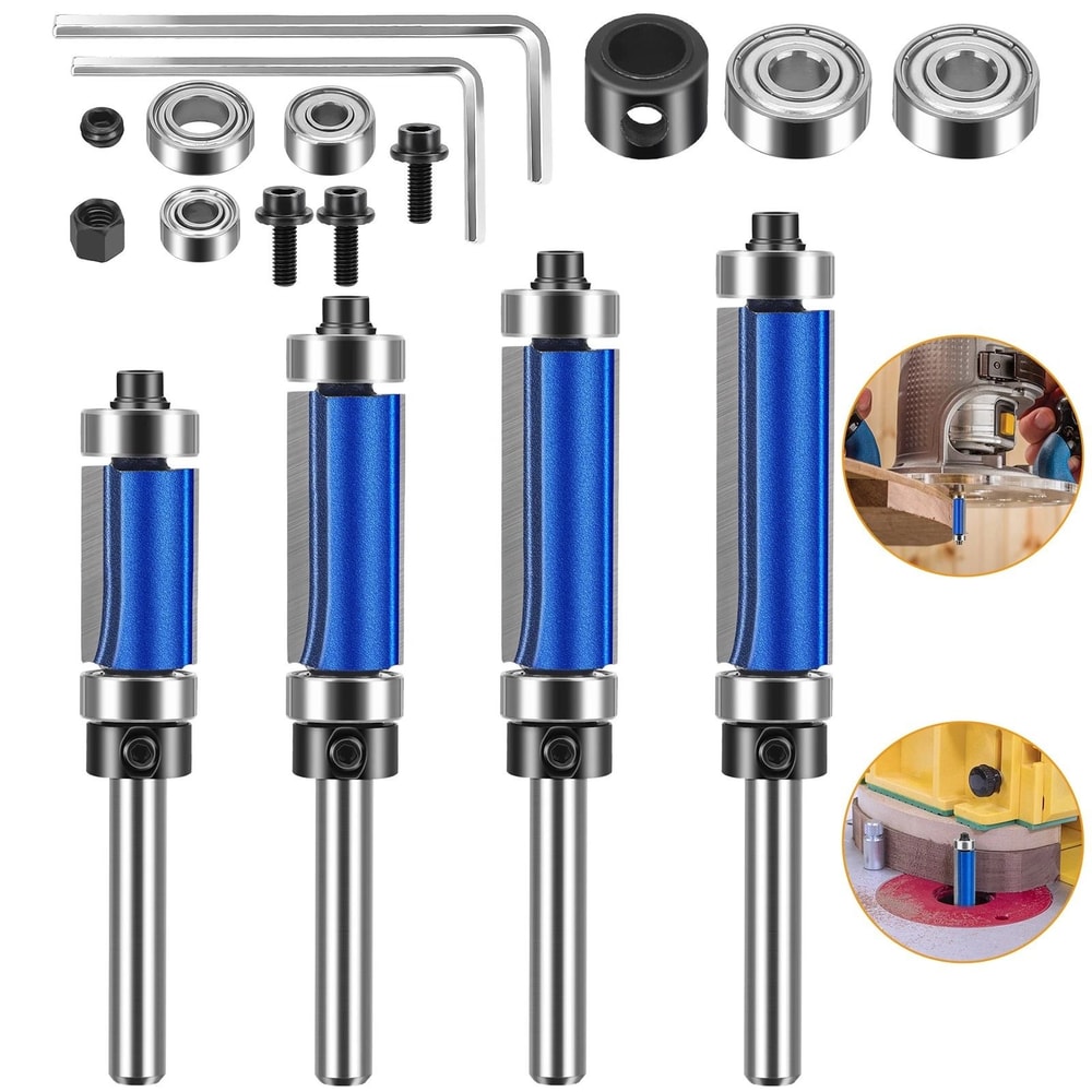 Top And Bottom Bearing Flush Trim Router Bits Shank Cutting Diameter Cutting Lengths 9
