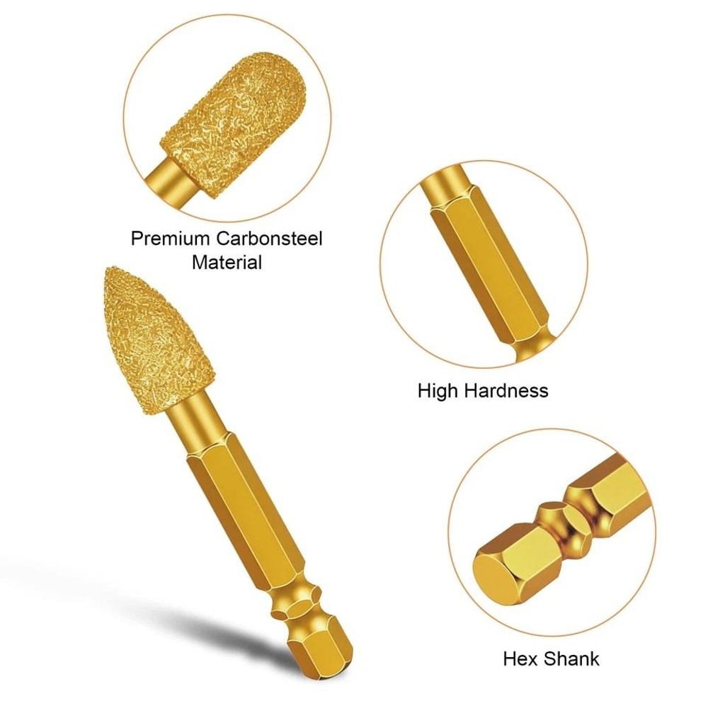 Diamond Grinding Burr Hex Shank Drill Bits For Stone Glass Ceramic Marble And Hard Materials 3
