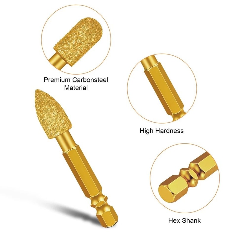 Diamond Grinding Burr Hex Shank Drill Bits For Stone Glass Ceramic Marble And Hard Materials 3