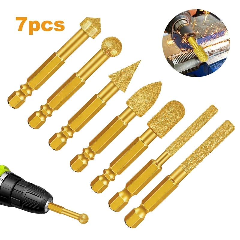 Diamond Grinding Burr Hex Shank Drill Bits For Stone Glass Ceramic Marble And Hard Materials 8