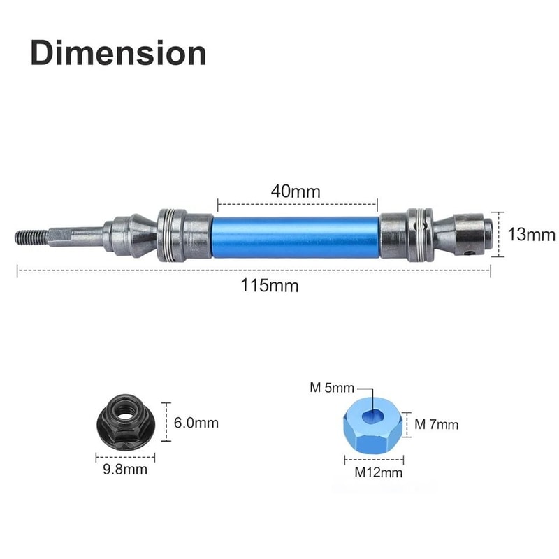 Heavy Duty CVD Drive Shaft For Traxxas Slash Rustler Hoss Stampede Front Rear Drive Axle Set For 2