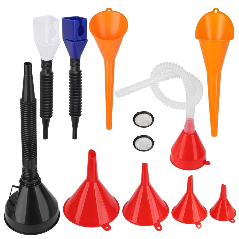 Flexible Plastic Fuel Funnel Long Neck Oil Funnel Snap Funnel For Easy SpillFree Filling For Vehicl 0