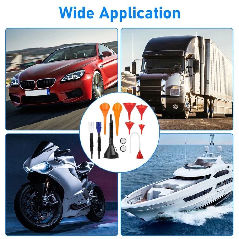 Flexible Plastic Fuel Funnel Long Neck Oil Funnel Snap Funnel For Easy SpillFree Filling For Vehicl 1