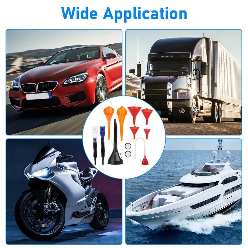Flexible Plastic Fuel Funnel Long Neck Oil Funnel Snap Funnel For Easy SpillFree Filling For Vehicl 1