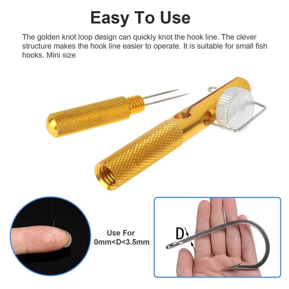 Quick Knot Tying Tool Fishing Hook Nipper Golden Line Clipper Easy Outdoor Knotter For Small Hooks 5