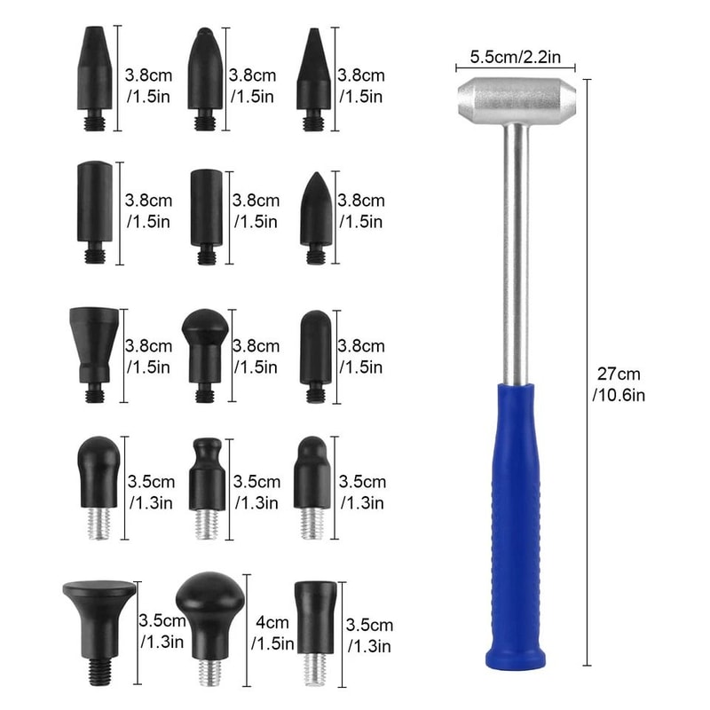 Dual Head Car Dent Repair Tool Kit Aluminum Hammer For Auto Body DIYDent Repair Heads 1