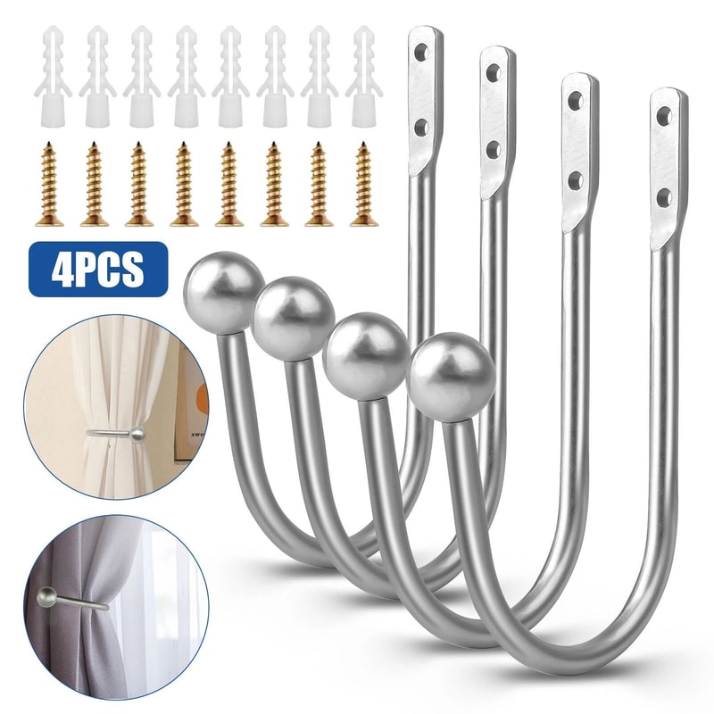 Mounted Drapery Tiebacks Curtain Holdback Wall Curtains Holder Aluminum Alloy Hooks For Elegant Hom 6