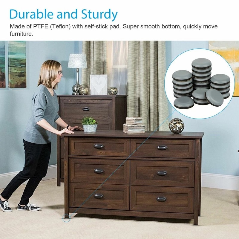 SelfStick Furniture Sliders Durable Teflon Glides For Chairs Tables Sofas And Cabinets Floor Protec 7