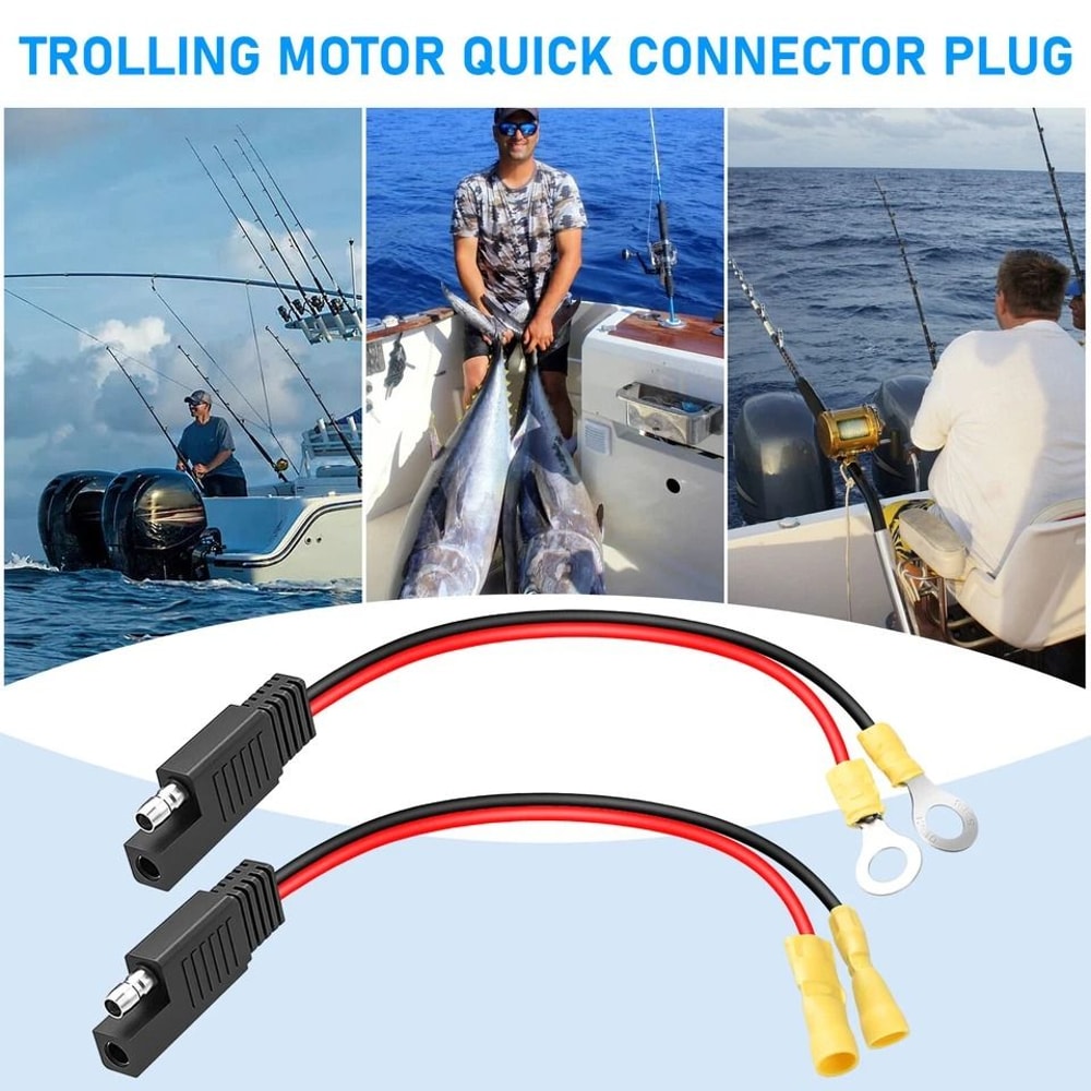 SAE Quick Disconnect Connector Plug AWG Trolling Motor Heavy Duty Waterproof DC For Marine RV Solar 2