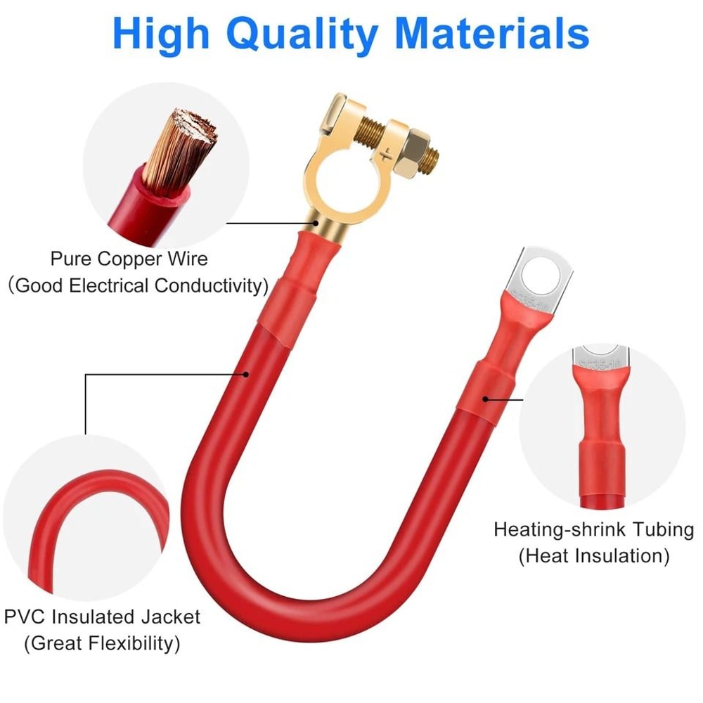 HighPerformance AWG Battery Cable Tinned Copper Terminals For Systems Automotive 4