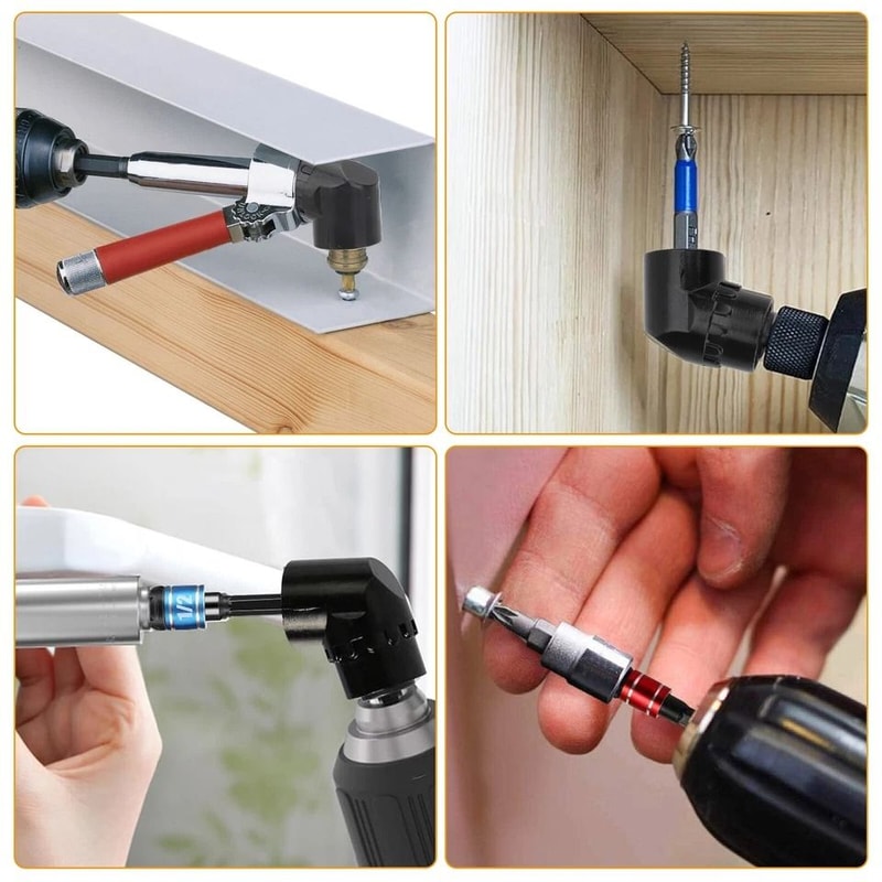 Impact Grade Power Tool Adapter Degree Right Angle Driver Hex Shank Drill Nut Driver 1