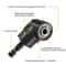 Impact Grade Power Tool Adapter Degree Right Angle Driver Hex Shank Drill Nut Driver 4