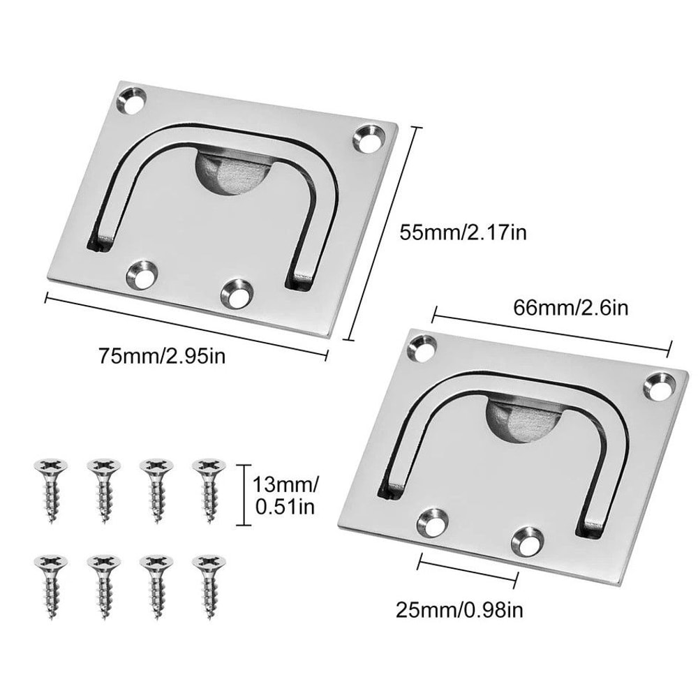 Marine Grade Stainless Steel Boat Flush Ring Lift Handle Deck Hatch Pull Handle For Boat Yacht Car 6