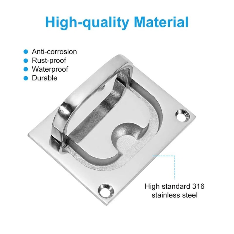 Marine Grade Stainless Steel Boat Flush Ring Lift Handle Deck Hatch Pull Handle For Boat Yacht Car 5