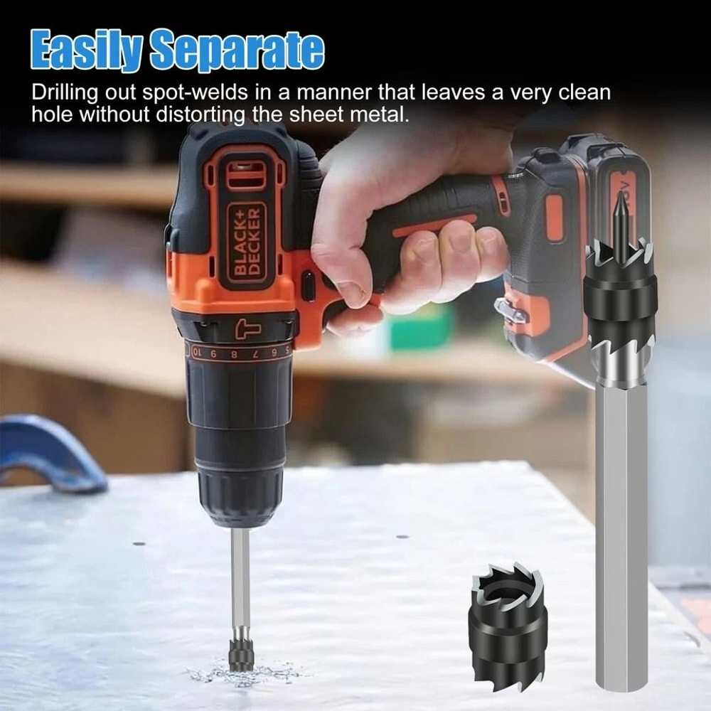 HighPerformance Double Sided Rotary Spot Weld Cutter Stainless Steel Drill Bits Kit For Fast Metal 2