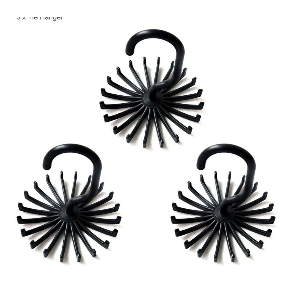 Rotatable Tie Rack HangerHooks Organizer Scarf Belt Necktie Storage Holder 0