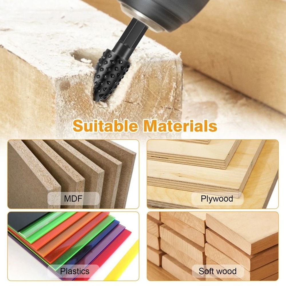 Rotary File Carbon Steel Shank Wood Carving Polishing Tools For DIY Woodworking Projects 2