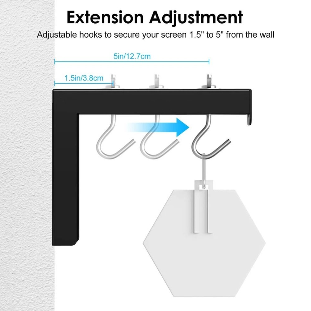 Adjustable Projector Screen Wall Mount Ceiling Mount LBracket With Hooks Capacity Durable Versatile