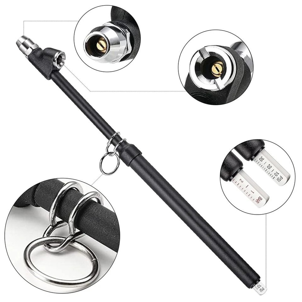 Tire Pressure Gauge PSI Dual Head Chuck Straight Reverse For Car Motorcycle RV Truck ATV 3