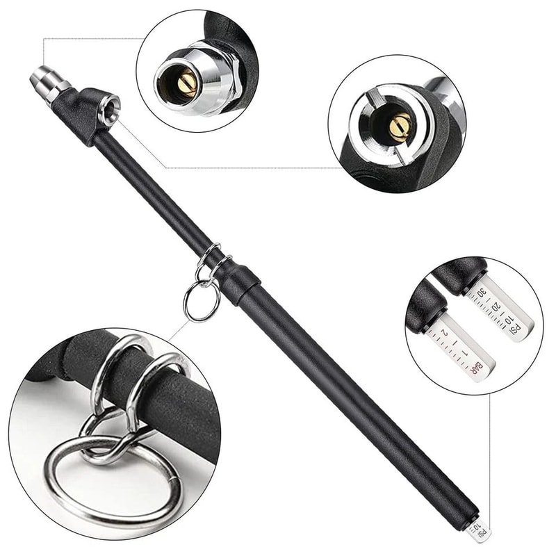 Tire Pressure Gauge PSI Dual Head Chuck Straight Reverse For Car Motorcycle RV Truck ATV 3