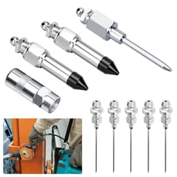 grease needle nozzle kit, rubber nipple adapter, fitting tool for automotive, industrial greasing