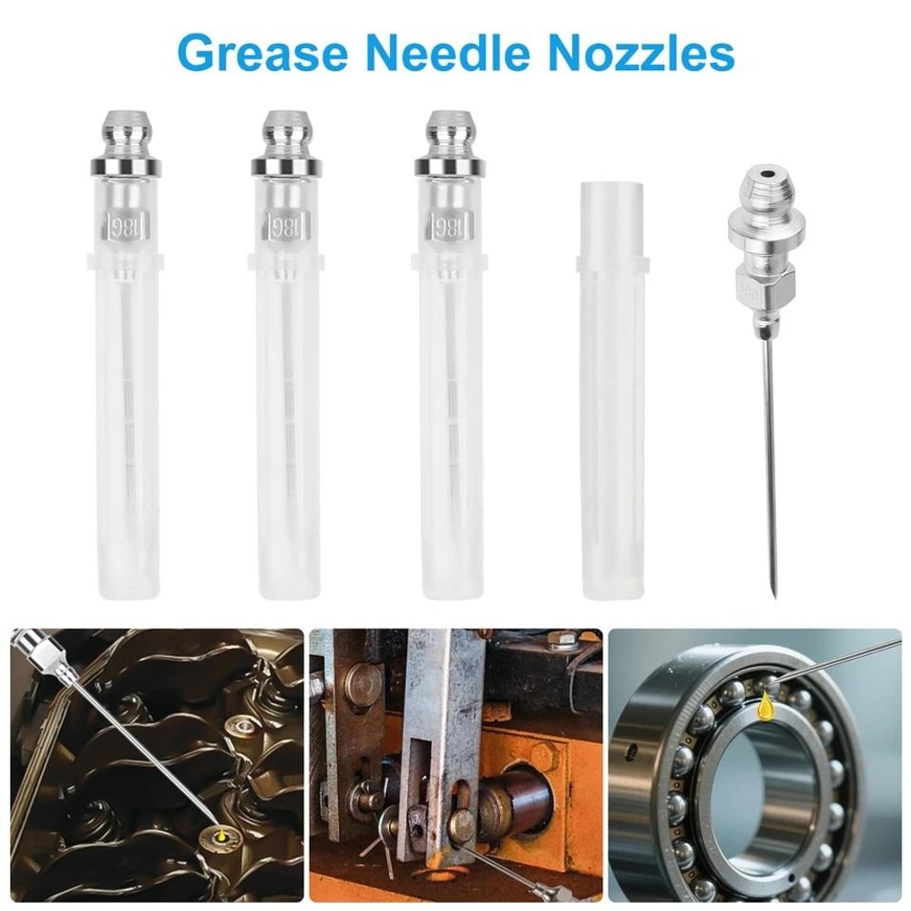 Grease Needle Nozzle Kit Rubber Nipple Adapter Fitting Tool For Automotive Industrial Greasing 1