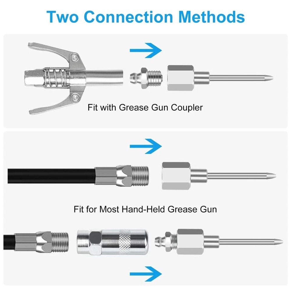 Grease Needle Nozzle Kit Rubber Nipple Adapter Fitting Tool For Automotive Industrial Greasing 4