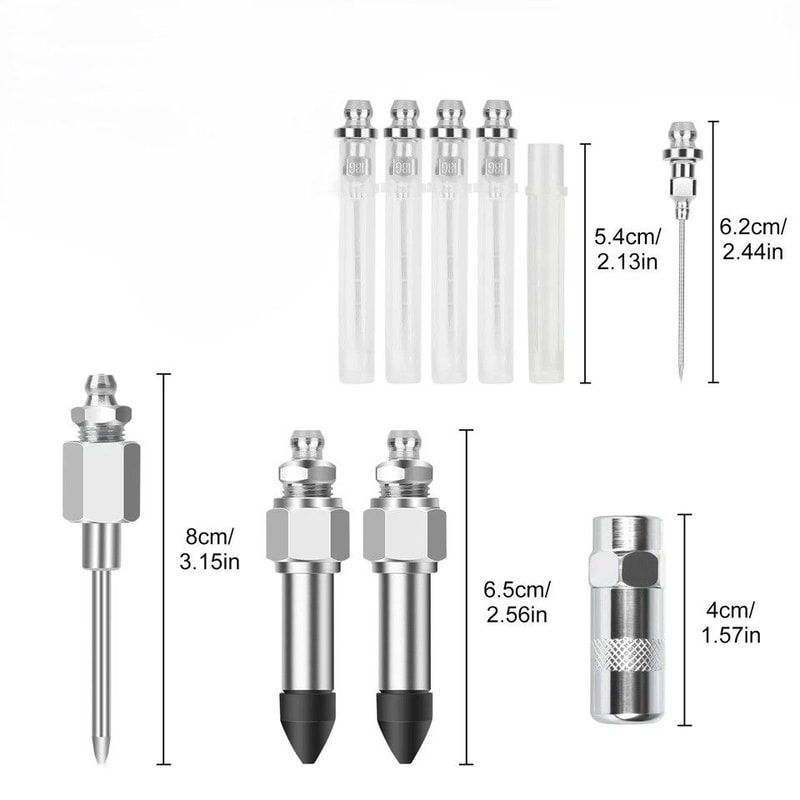 Grease Needle Nozzle Kit Rubber Nipple Adapter Fitting Tool For Automotive Industrial Greasing 7
