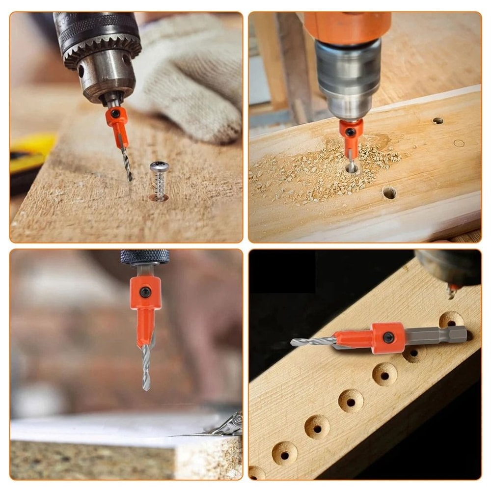 Hex Shank Drill Bits Tapered Countersink Set For Woodworking Quick Change Durable HighSpeed Steel 3