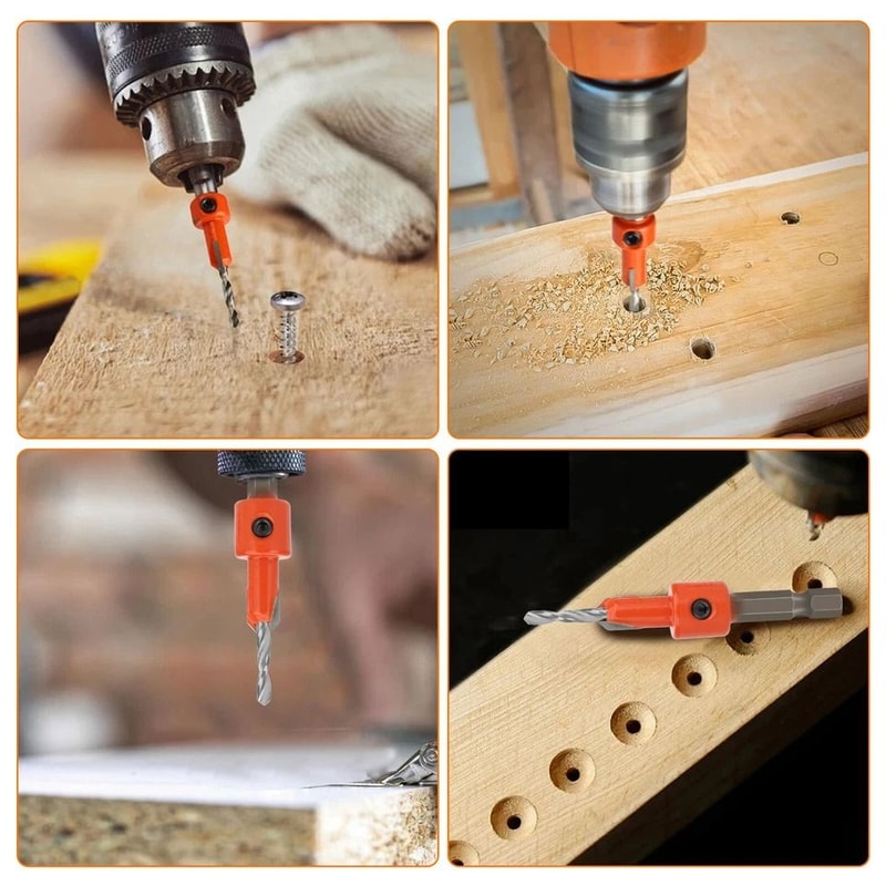 Hex Shank Drill Bits Tapered Countersink Set For Woodworking Quick Change Durable HighSpeed Steel 3