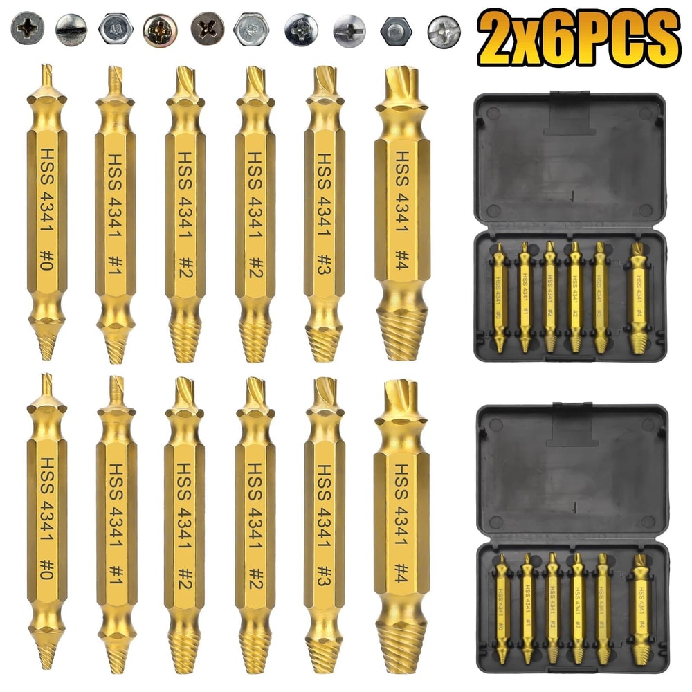 Damaged Screw Extractor Broken Bolt Remover Kit Speed Out Tool For Stripped Rusted Painted Screws 5