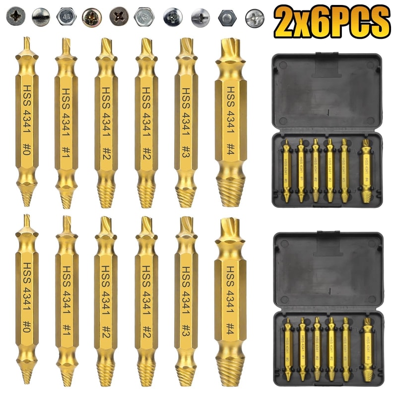 Damaged Screw Extractor Broken Bolt Remover Kit Speed Out Tool For Stripped Rusted Painted Screws 5