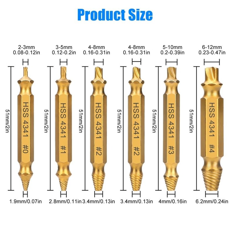 Damaged Screw Extractor Broken Bolt Remover Kit Speed Out Tool For Stripped Rusted Painted Screws 1