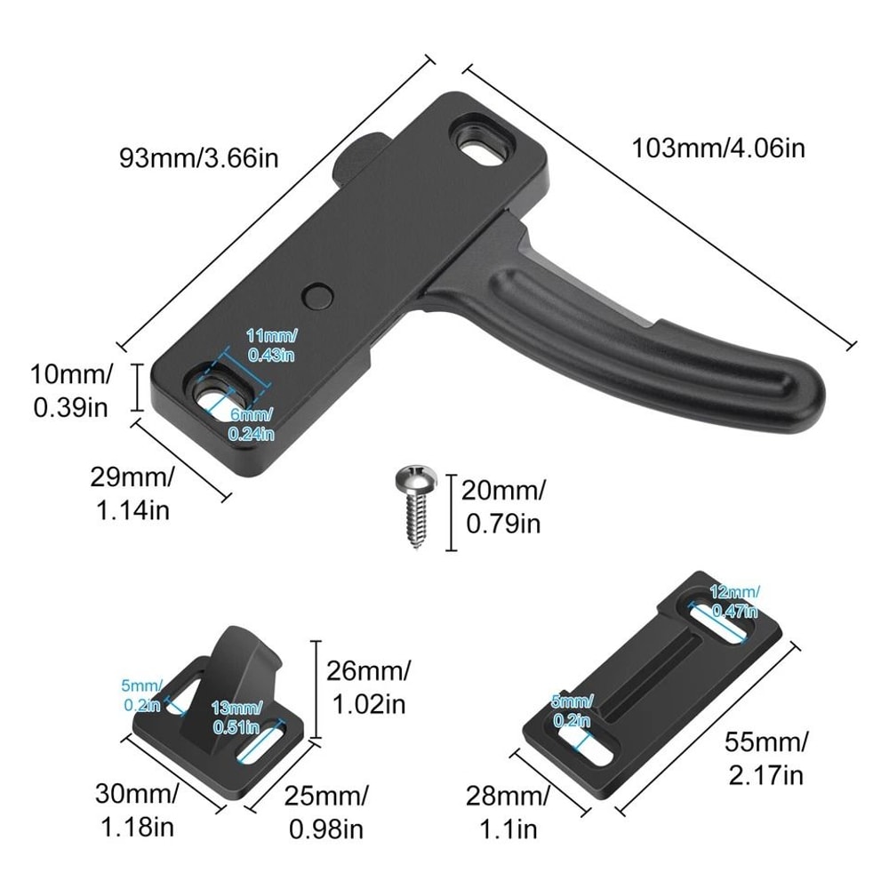 RV Screen Door Latch Kit Right Hand Aluminum Handle Replacement For Travel Trailer Motorhome 3