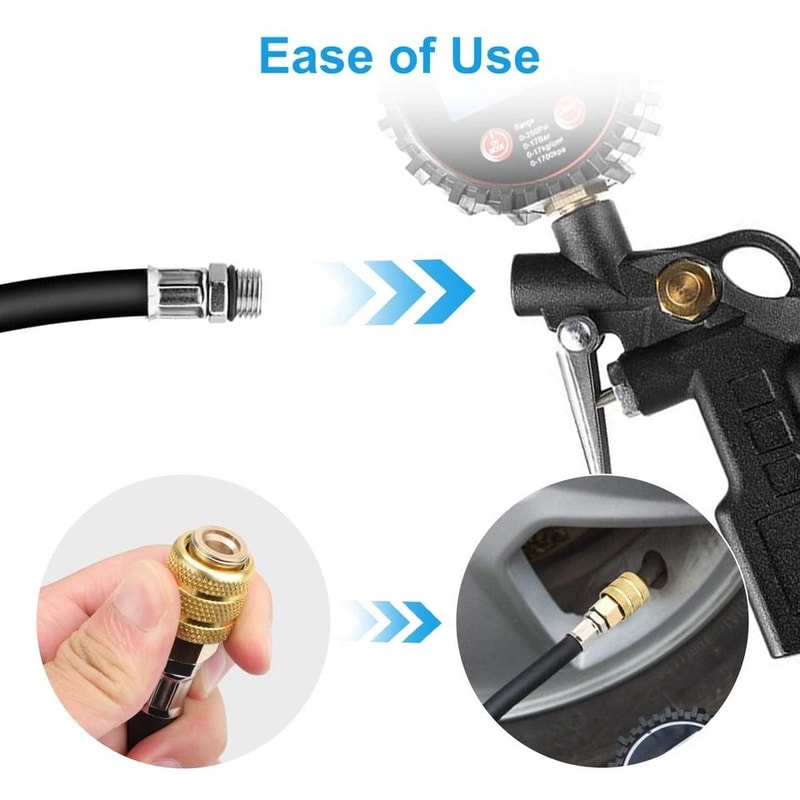 Tire Valve Extension Tube Flexible Air Stem Hose Dual Extender For RVs Trucks Trailers 4