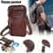 Fashion Leather Vertical Mens Phone Pouch Belt Bag Shoulder Crossbody Waist Pack For Smartphones 6