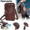 Fashion Leather Vertical Mens Phone Pouch Belt Bag Shoulder Crossbody Waist Pack For Smartphones 6