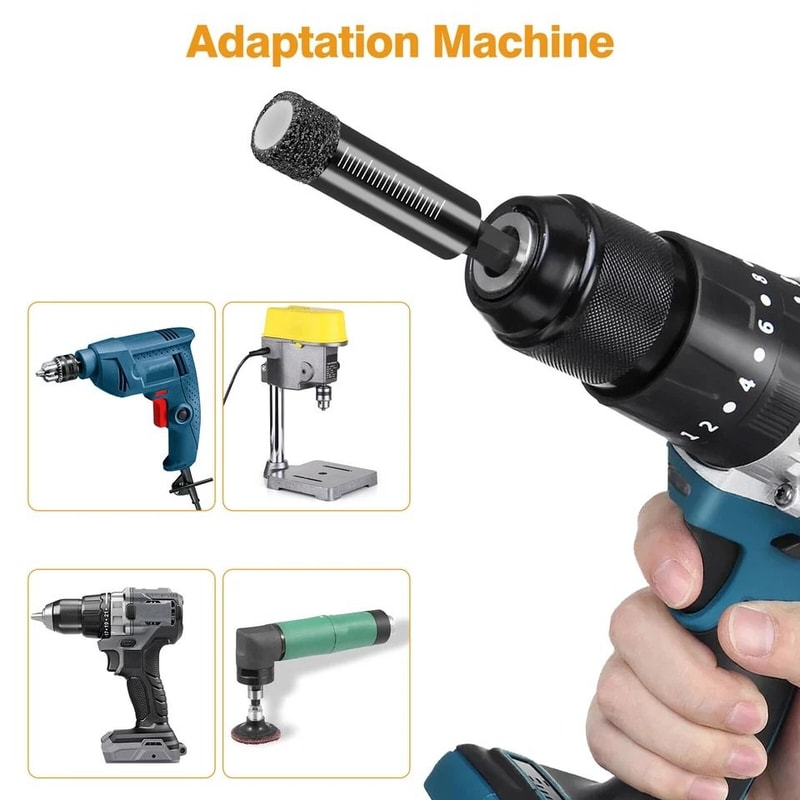 Dry Diamond Core Drill Bits Hex Shank 8pc For Glass Ceramic Granite Marble Tile Durable Drilling 5