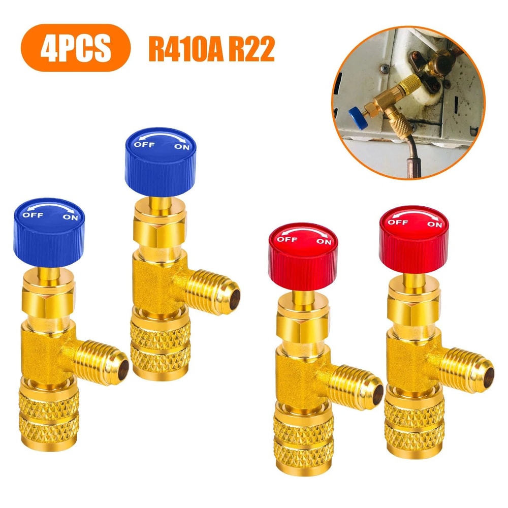 Safety Valve Adapter Refrigerant Charging Valve Air Conditioner Conversion Kit 4