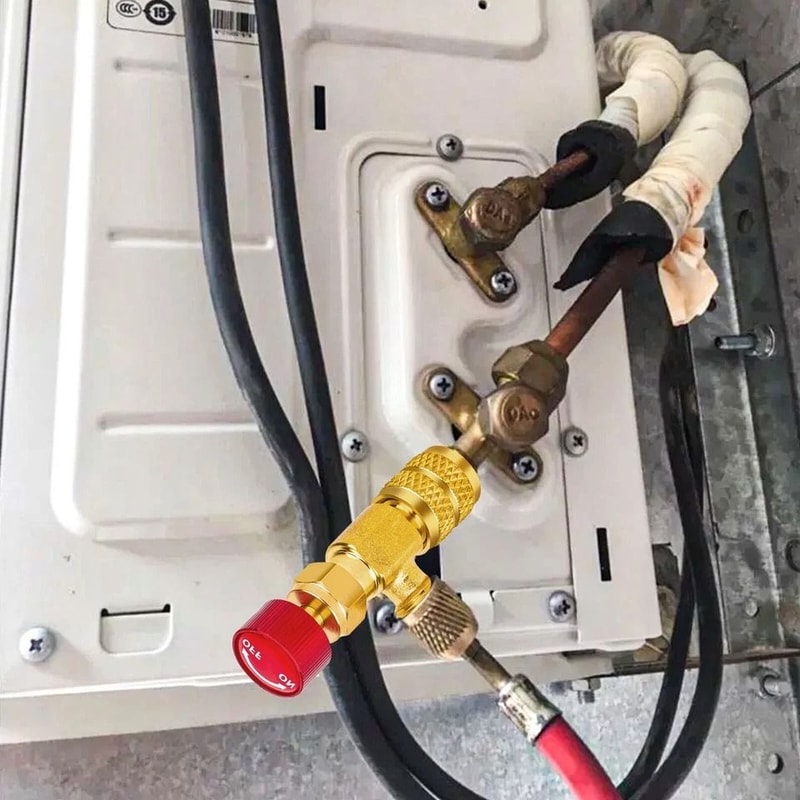 Safety Valve Adapter Refrigerant Charging Valve Air Conditioner Conversion Kit 0