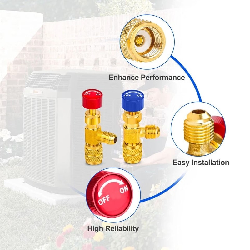 Safety Valve Adapter Refrigerant Charging Valve Air Conditioner Conversion Kit 1