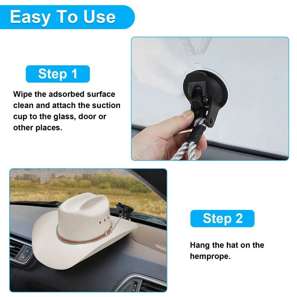 Car Hat Mounts Cowboy Cap Holder With Suction Cup Hat Rack Door Hanger Portable Storage Organizer 4