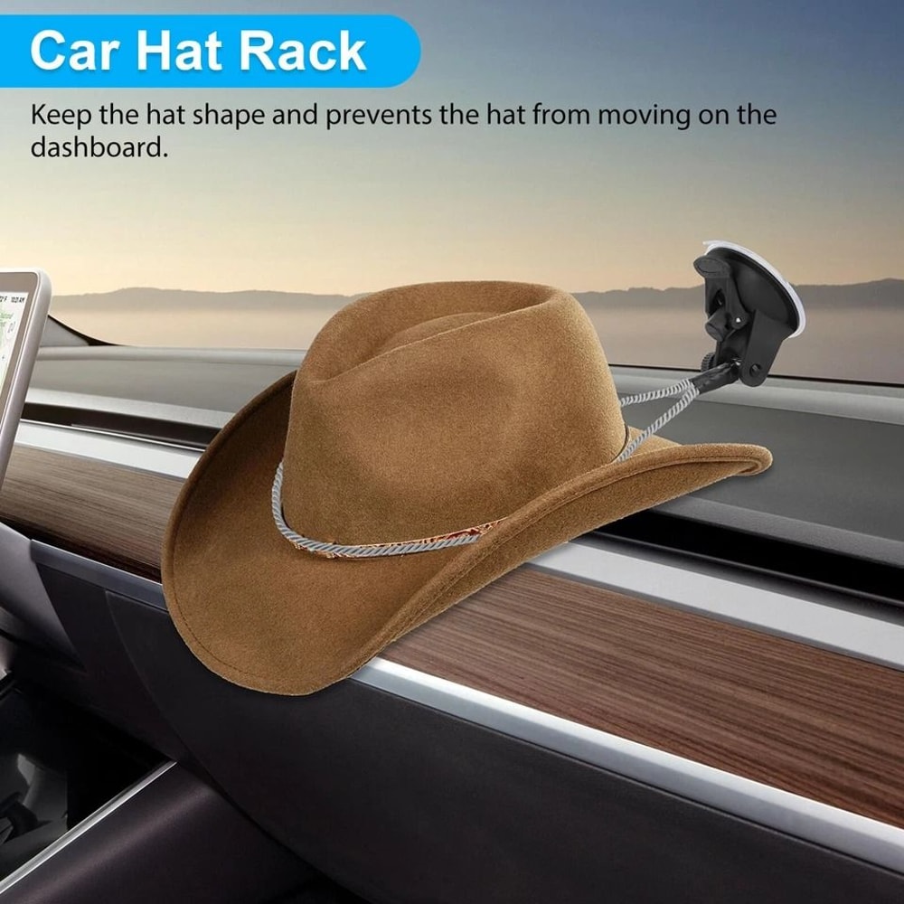 Car Hat Mounts Cowboy Cap Holder With Suction Cup Hat Rack Door Hanger Portable Storage Organizer 6